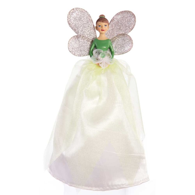 PALE WHITE FAIRY ANGEL TREE TOPPER – 25CM
