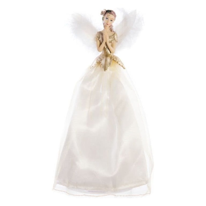 SHEER WHITE FAIRY ANGEL TREE TOPPER – 25CM