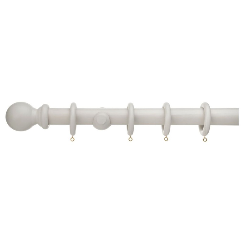 Universal 28mm Wooden Curtain Pole Kit  Grey