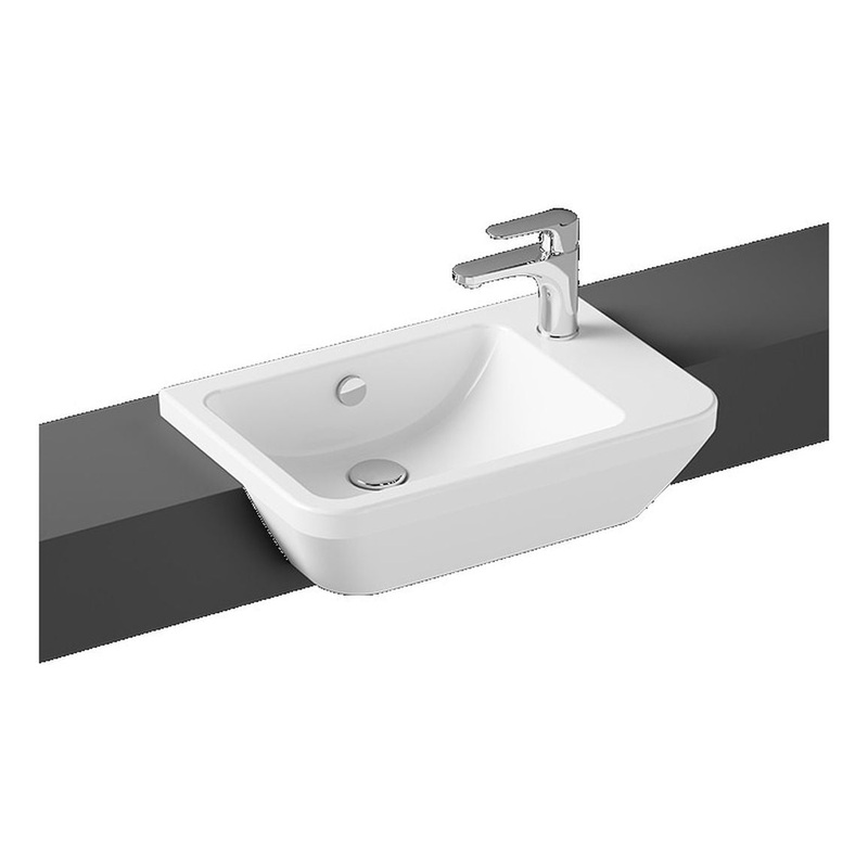 VitrA Integra 550x370mm 1TH Semi Recessed Basin (RH) – White
