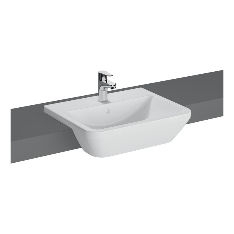 VitrA Integra 550x450mm 1TH Semi Recessed Basin – White