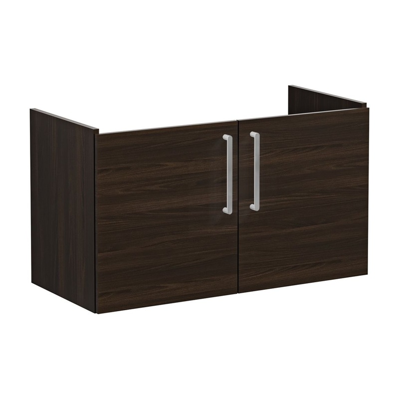 VitrA Root Flat 100cm 2 Door Washbasin Unit – Walnut