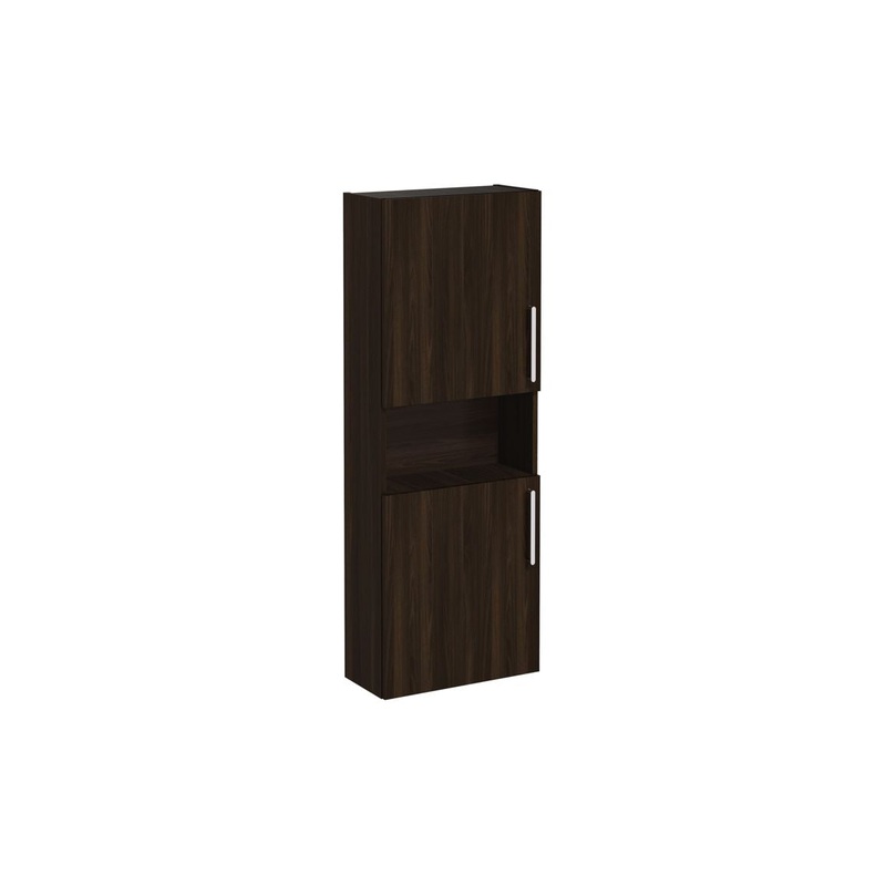 VitrA Root Flat 55cm 2 Door Semi-Tall Unit (LH Hinge) – Walnut