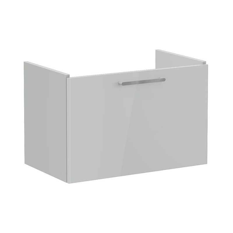 VitrA Root Flat 80cm 1 Drawer Washbasin Unit – Shiny Pearl Grey