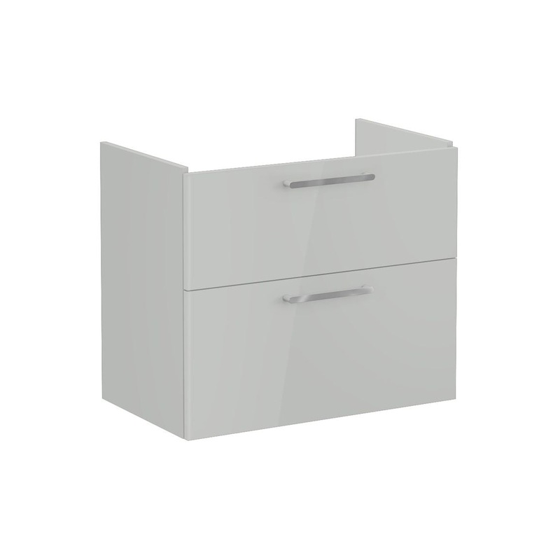 VitrA Root Flat 80cm 2 Drawer Washbasin Unit – Shiny Pearl Grey