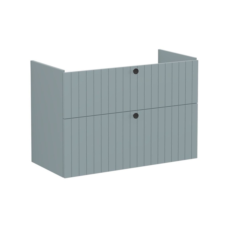 VitrA Root Groove 100cm 2 Drawer Washbasin Unit – Matt Fjord Green