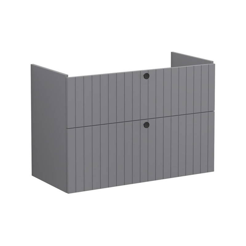 VitrA Root Groove 100cm 2 Drawer Washbasin Unit – Matt Grey