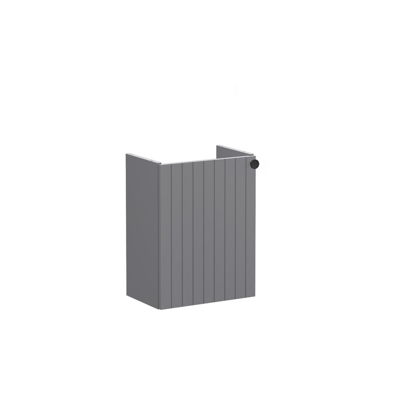 VitrA Root Groove 40cm 1 Door Wall Hung Slim Washbasin Unit (LH Hinge) – Matt Grey