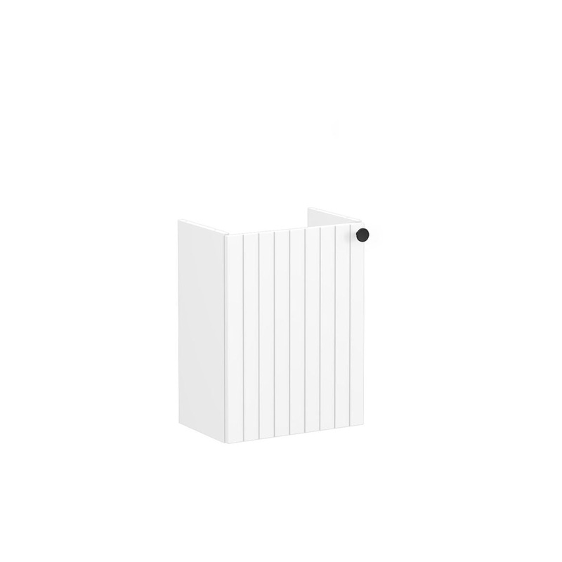 VitrA Root Groove 40cm 1 Door Wall Hung Slim Washbasin Unit (LH Hinge) – Matt White