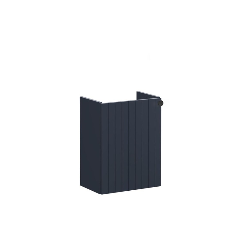VitrA Root Groove 40cm 1 Door Wall Hung Slim Washbasin Unit (RH Hinge) – Matt Dark Blue