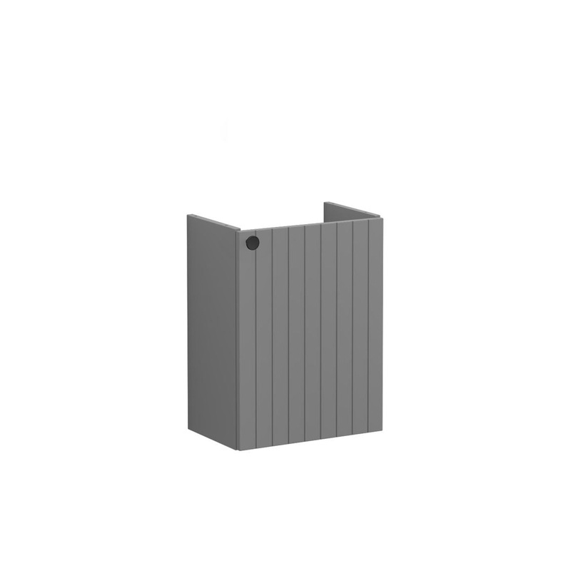 VitrA Root Groove 40cm 1 Door Wall Hung Slim Washbasin Unit (RH Hinge) – Matt Grey