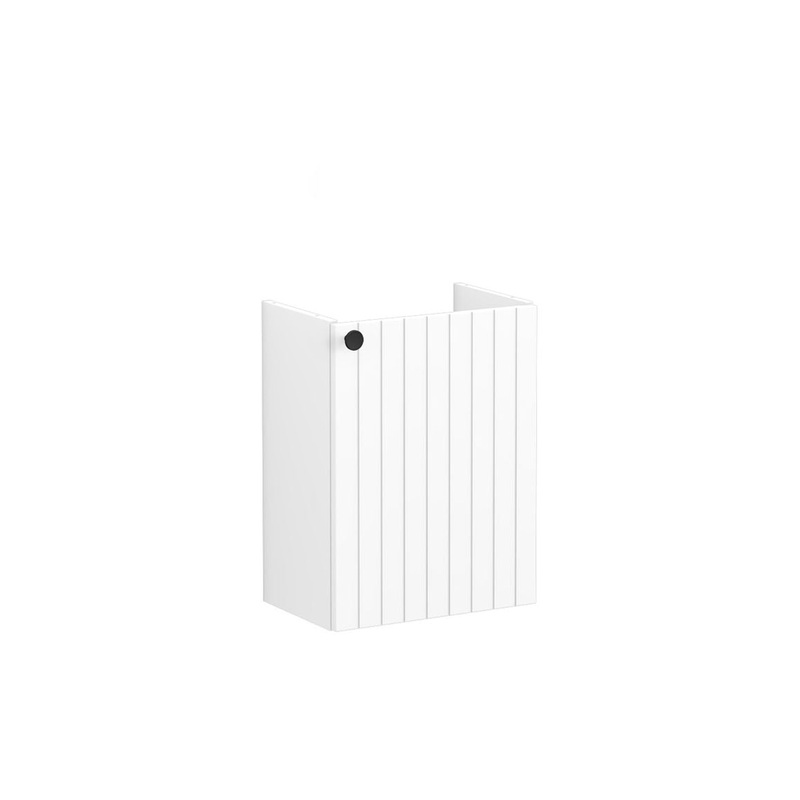 VitrA Root Groove 40cm 1 Door Wall Hung Slim Washbasin Unit (RH Hinge) – Matt White