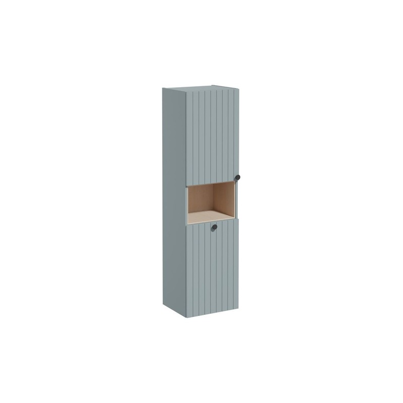 VitrA Root Groove 40cm 2 Door Semi-Tall Unit w/Laundry Basket (LH Hinge) – Matt Fjord Green