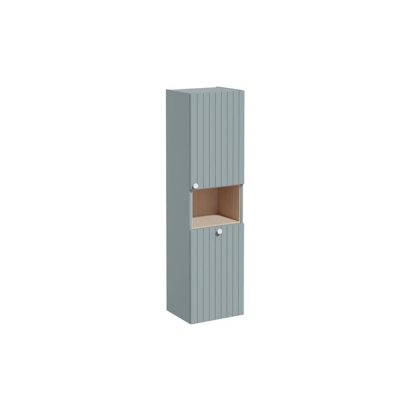 VitrA Root Groove 40cm 2 Door Semi-Tall Unit w/Laundry Basket (RH Hinge) – Matt Fjord Green