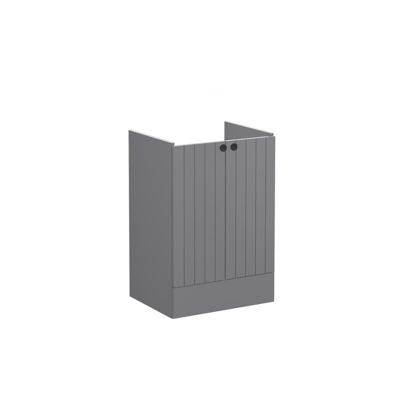 VitrA Root Groove 60cm 2 Door Floor Standing Washbasin Unit – Matt Grey