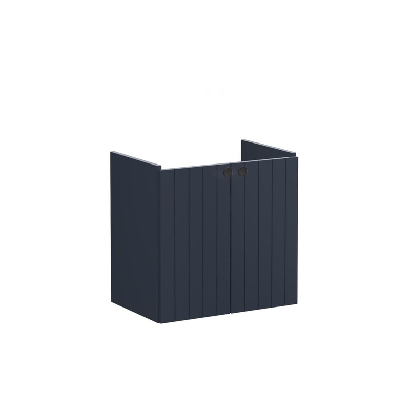 VitrA Root Groove 60cm 2 Door Wall Hung Slim Washbasin Unit – Matt Dark Blue