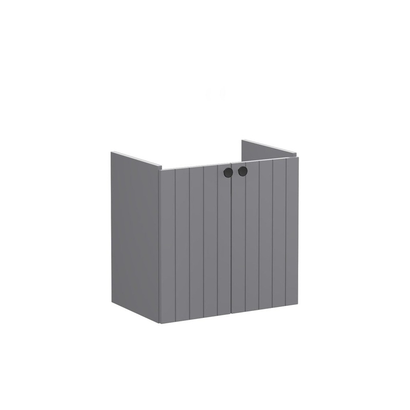 VitrA Root Groove 60cm 2 Door Wall Hung Slim Washbasin Unit – Matt Grey