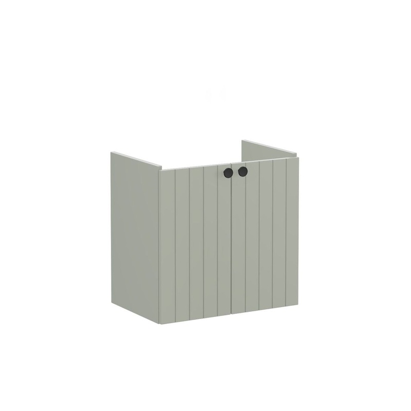 VitrA Root Groove 60cm 2 Door Wall Hung Slim Washbasin Unit – Matt Retro Green