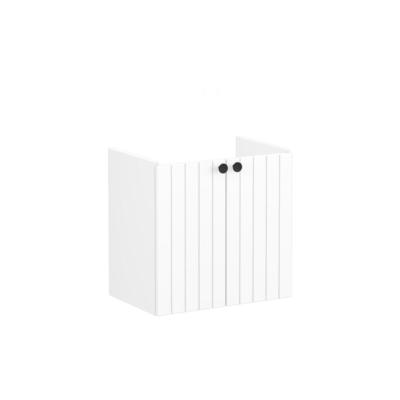 VitrA Root Groove 60cm 2 Door Wall Hung Slim Washbasin Unit – Matt White