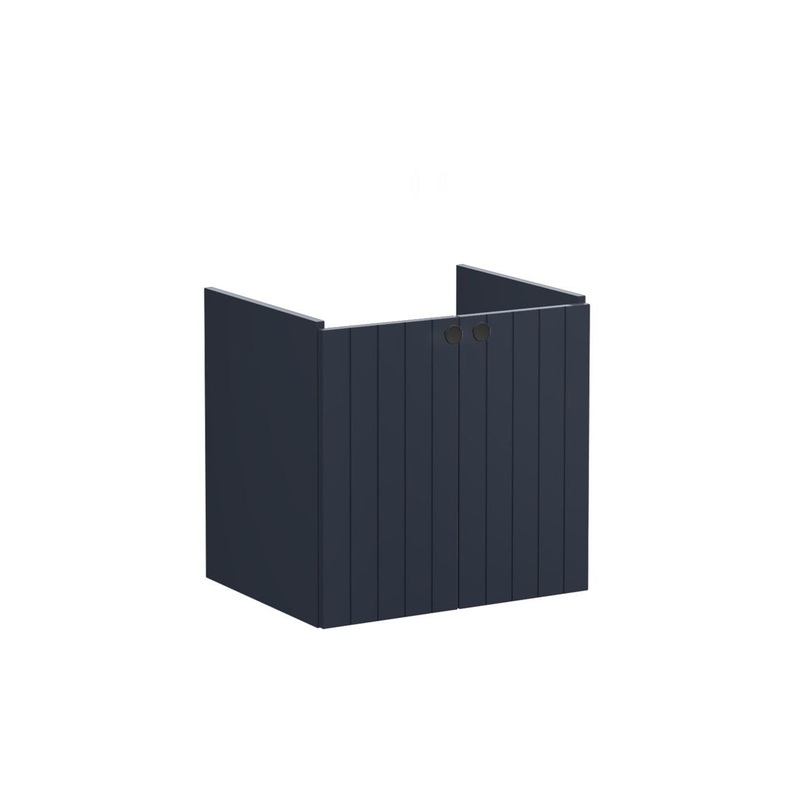 VitrA Root Groove 60cm 2 Door Wall Hung Washbasin Unit – Matt Dark Blue