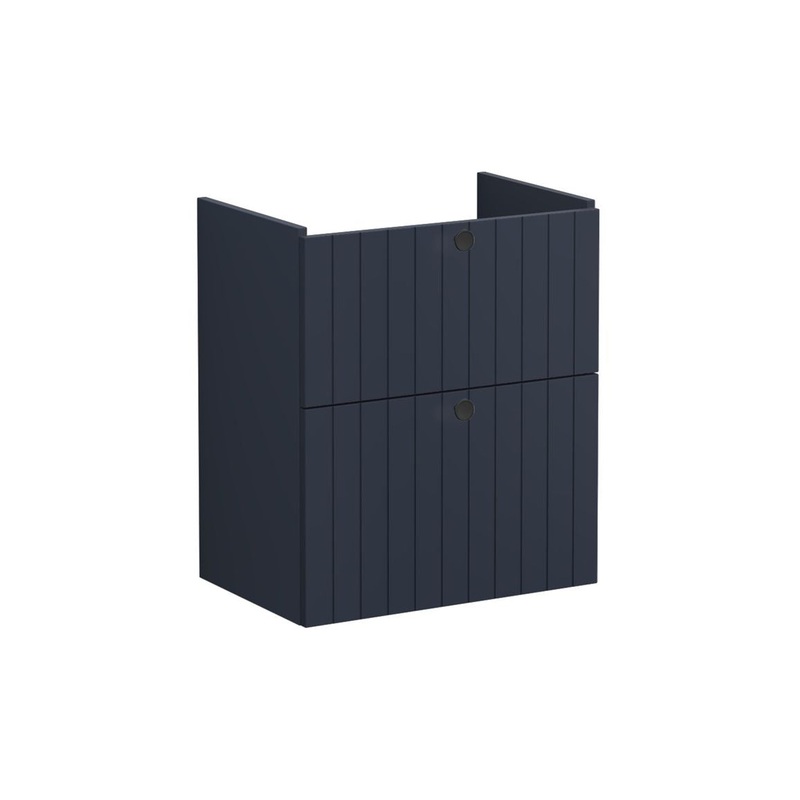 VitrA Root Groove 60cm 2 Drawer Slim Washbasin Unit – Matt Dark Blue