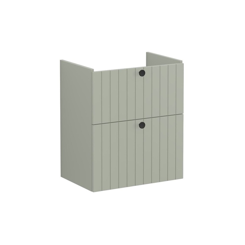VitrA Root Groove 60cm 2 Drawer Slim Washbasin Unit – Matt Retro Green
