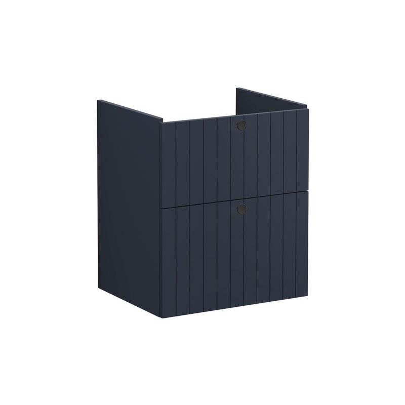 VitrA Root Groove 60cm 2 Drawer Washbasin Unit – Matt Dark Blue
