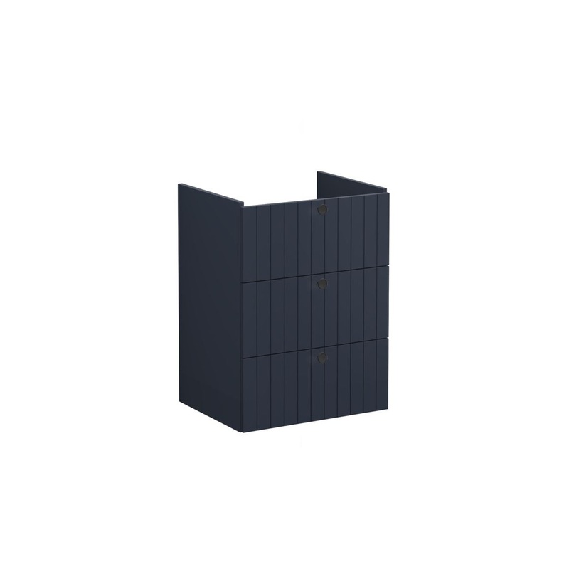 VitrA Root Groove 60cm 3 Drawer Washbasin Unit – Matt Dark Blue
