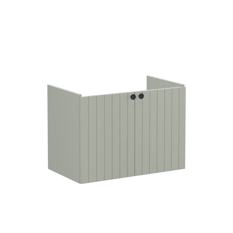 VitrA Root Groove 80cm 2 Door Wall Hung Washbasin Unit – Matt Retro Green