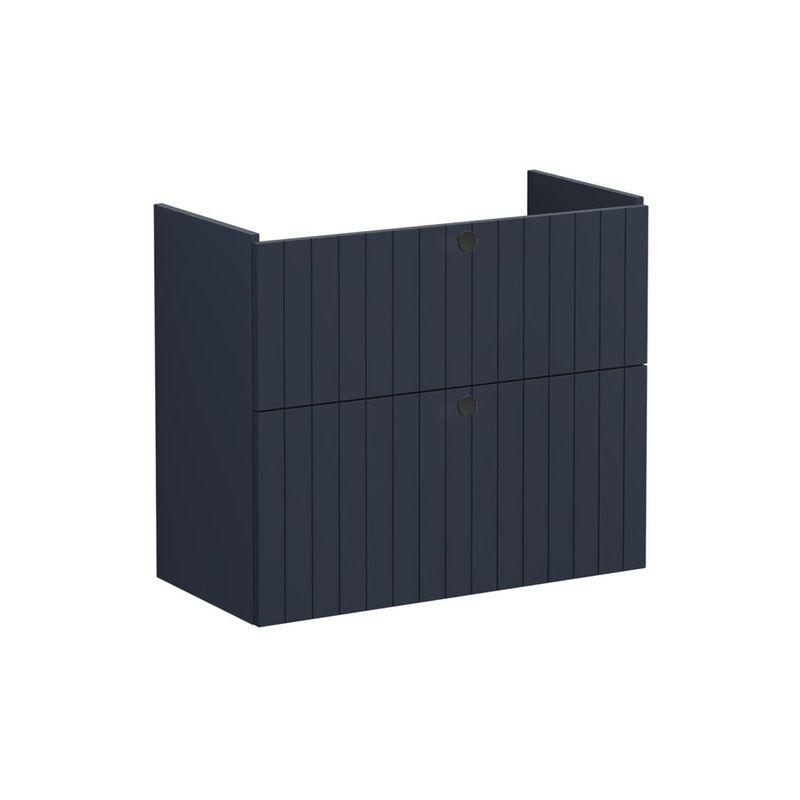 VitrA Root Groove 80cm 2 Drawer Slim Washbasin Unit – Matt Dark Blue