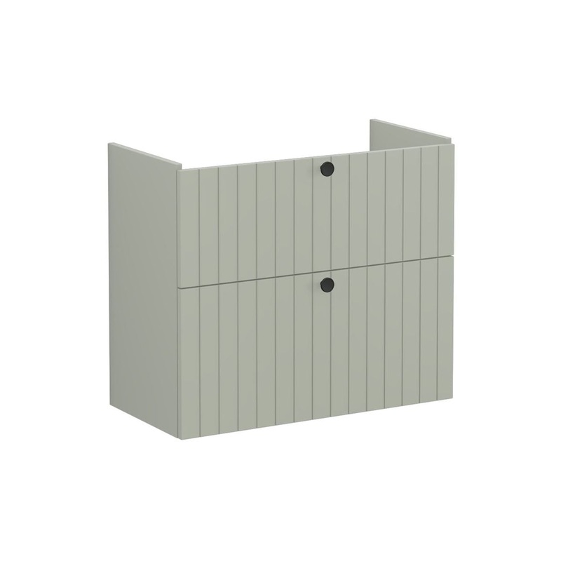 VitrA Root Groove 80cm 2 Drawer Slim Washbasin Unit – Matt Retro Green