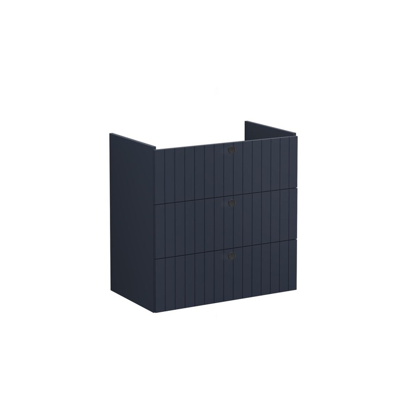 VitrA Root Groove 80cm 3 Drawer Washbasin Unit – Matt Dark Blue