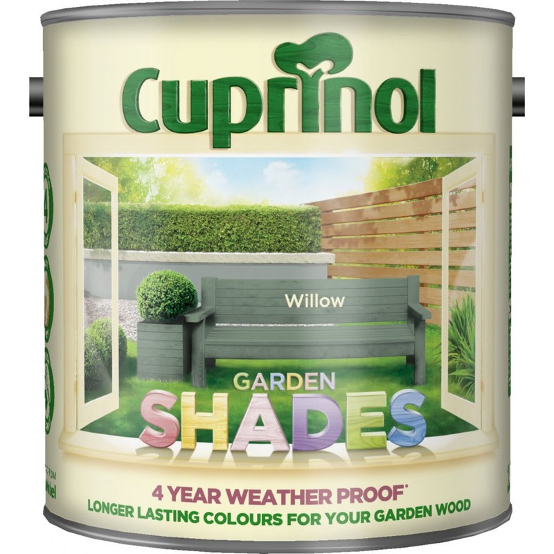 Cuprinol Garden Shades 2.5L|Willow|Blue Slate|Malted Barley|Mellow Moss|Winters Well|Black Ash|Barleywood|Coastal Mist|Cool Marble|Country Cream|Dusky Gem|Forest Mushroom|Forget Me Not|Fresh Rosemary|Heart Wood|Lavender|Muted Clay|Natural Stone|Old Englan