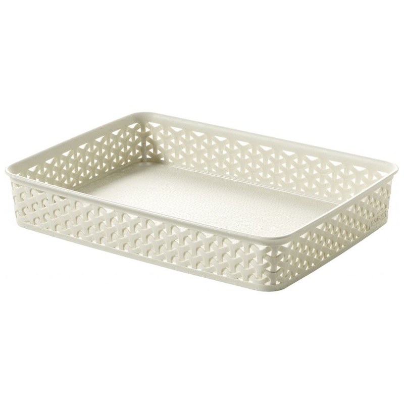 Curver My Style Rattan Tray|Vintage White A4|Vintage White A5