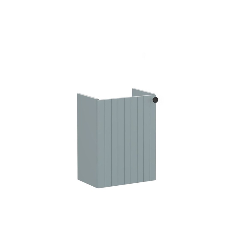 VitrA Root Groove 40cm 1 Door Wall Hung Slim Washbasin Unit (LH Hinge) – Matt Fjord Green
