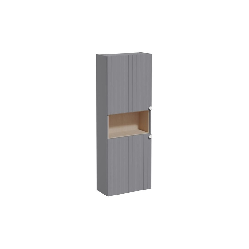 VitrA Root Groove 55cm 2 Door Semi-Tall Unit (LH Hinge) – Matt Grey