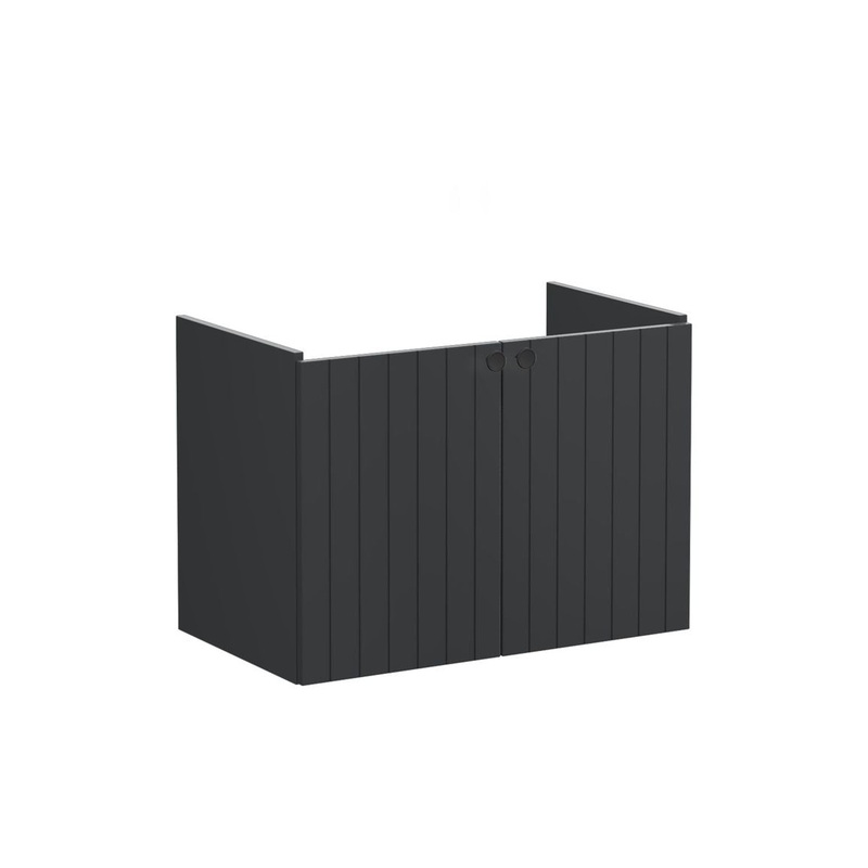VitrA Root Groove 80cm 2 Door Wall Hung Washbasin Unit – Matt Graphite