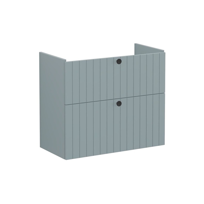 VitrA Root Groove 80cm 2 Drawer Slim Washbasin Unit – Matt Fjord Green