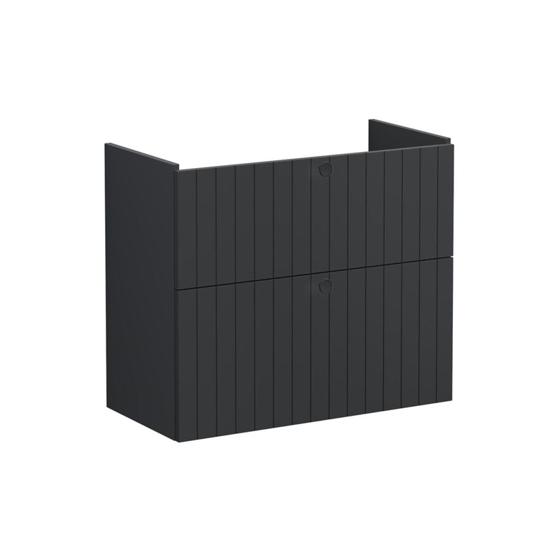VitrA Root Groove 80cm 2 Drawer Slim Washbasin Unit – Matt Graphite
