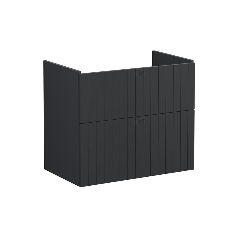 VitrA Root Groove 80cm 2 Drawer Washbasin Unit – Matt Graphite