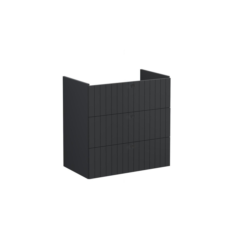 VitrA Root Groove 80cm 3 Drawer Washbasin Unit – Matt Graphite