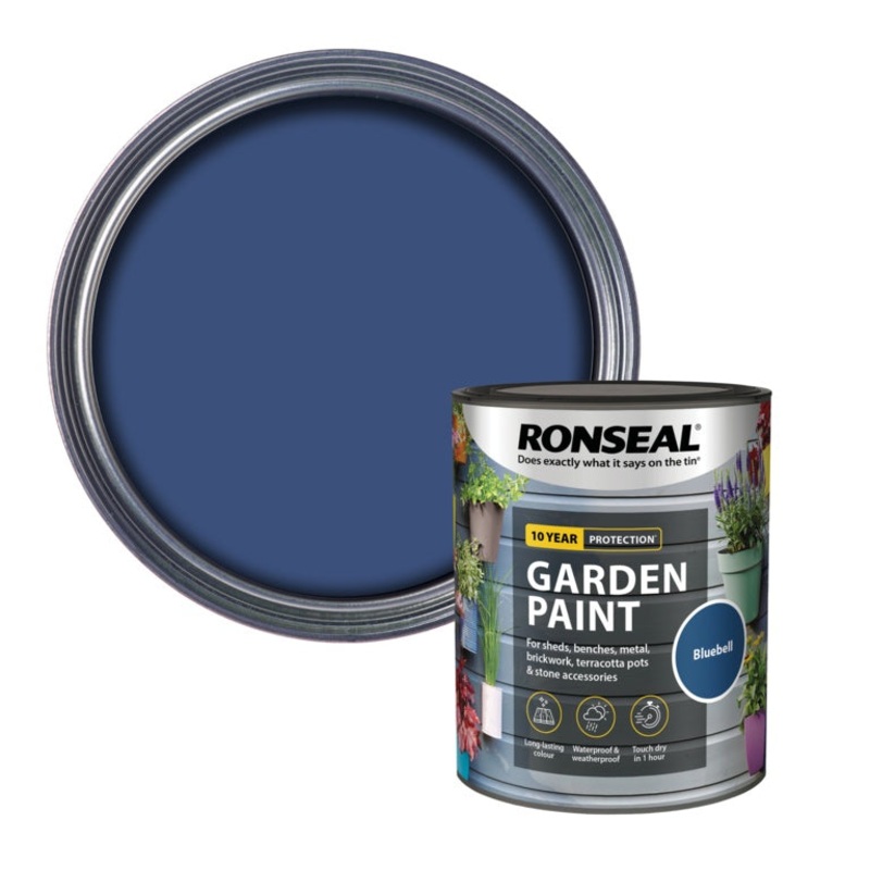 Ronseal Garden Paint 750ml|Bluebell|Mountain Mist|Pewter Grey|Rainforest Green
