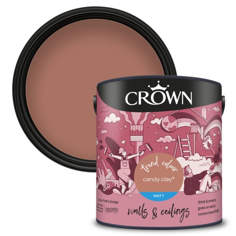 Crown Matt Emulsion 2.5L|Candy Clay|Aftershow|Always Orchid|Antique Cream|Beige White|Botanical Extract|Botany Bay|Bright Bluejay|Canvas White|City Break|Clay White|Cloud Burst|Cream White|Creme De La Rose|Crimson Fox|Dash Of Nutmeg|Duck Egg|Early Dawn|Ea