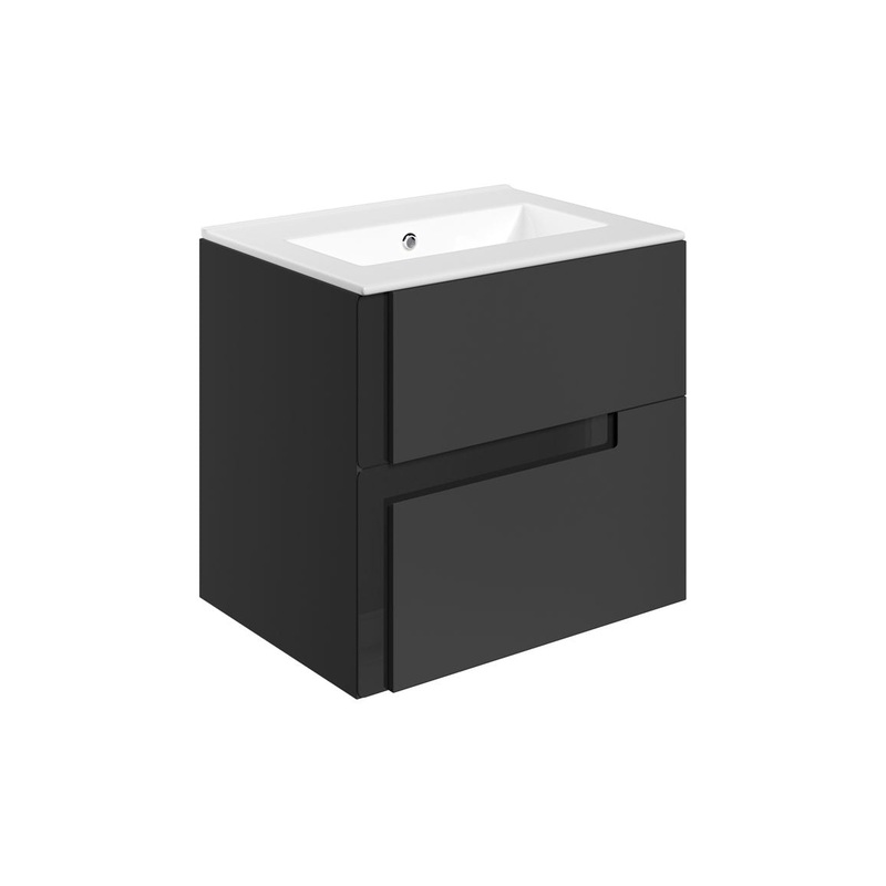 Canoe 615mm Wall Hung 2 Drawer Basin Unit & 0TH White Thin Edge Basin