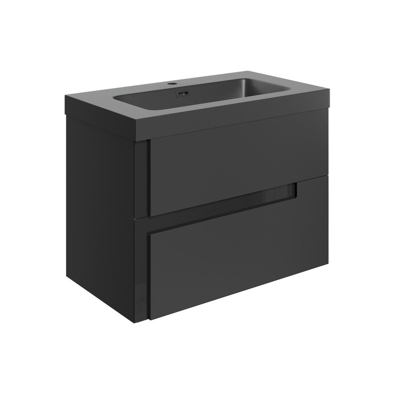 Canoe 805mm Wall Hung 2 Drawer Basin Unit & 1TH Co-ordinating Basin