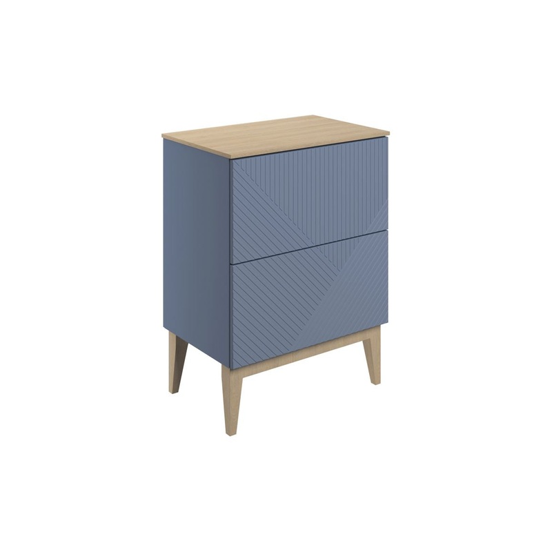 Fairweather 610mm Floor Standing 2 Drawer Basin Unit & Maple Oak Effect Worktop