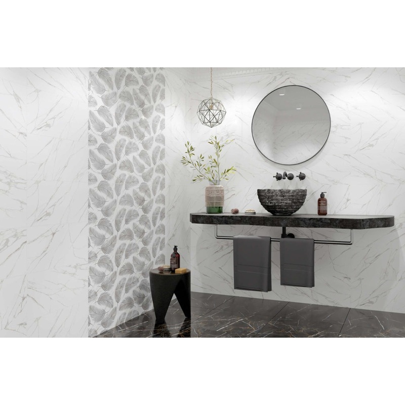 Golden Tile Nero E Bianco Gloss Wall Tile 30 x 60cm