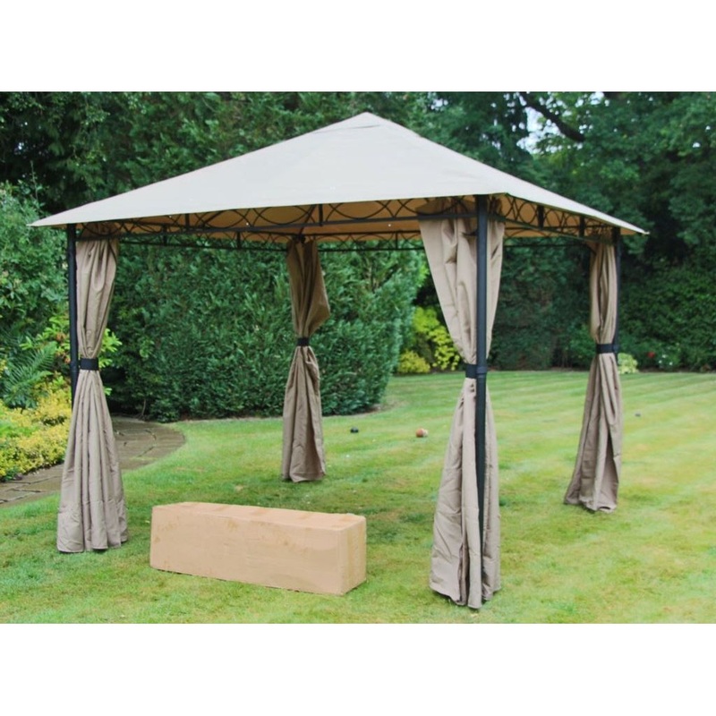 Mendoza No-Tool Grey Gazebo 3m x 3m