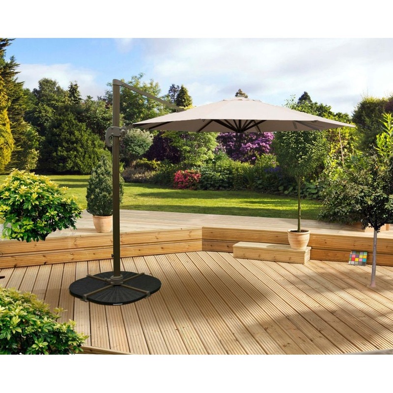 Pagoda 3m Deluxe Over Hanging Parasol Beige