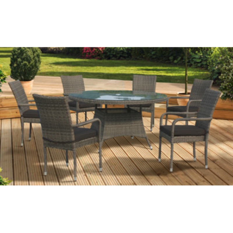 Pagoda Amalfi Round Dining Set 6 Seat